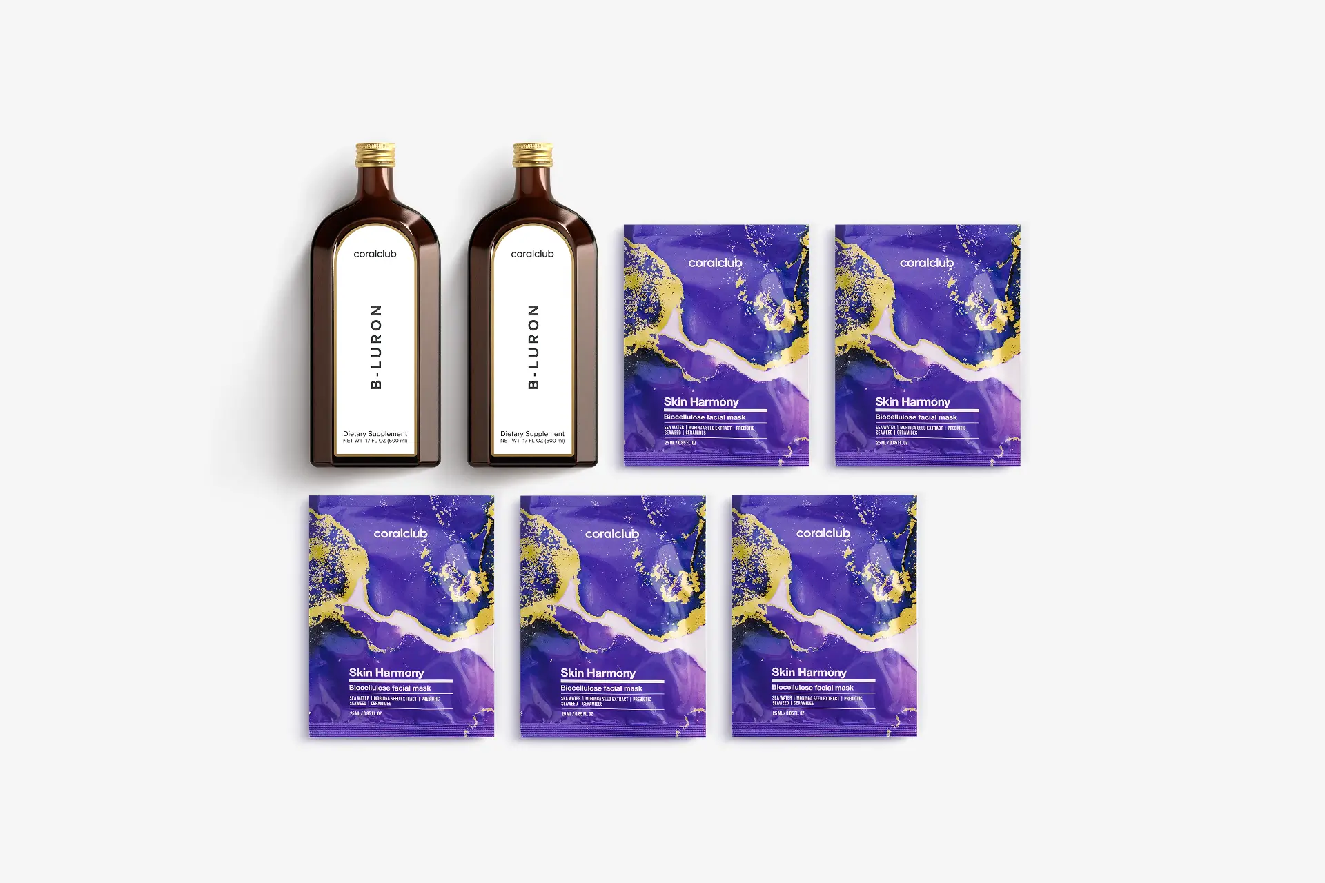 B-Luron + Skin Harmony Biocellulose facial mask (5 sachets)